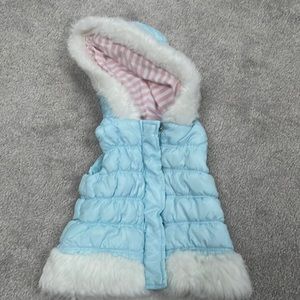 Toddler Girls Blue and White Puffer Vest 12 Months
